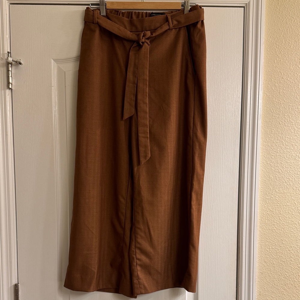 Banana Republic Tan Wide-Leg Trousers